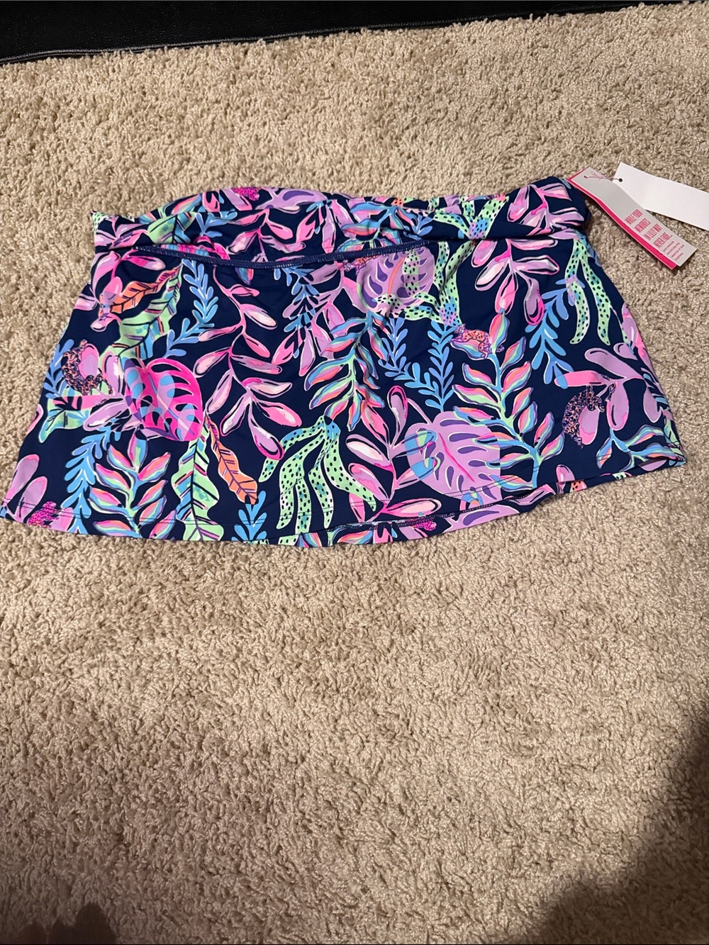 Lilly Pulitzer Navy Blue Multicolor Tropical Swim Skirt